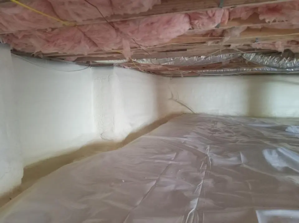 Crawl space encapsulation with closed-cell spray foam for Flat Roof Repair in Peculiar